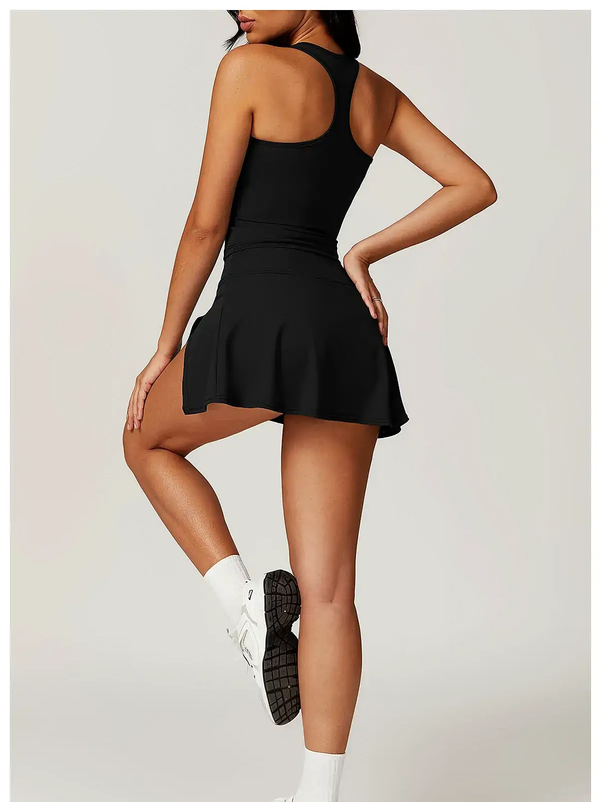Flatlock seam detail on dress