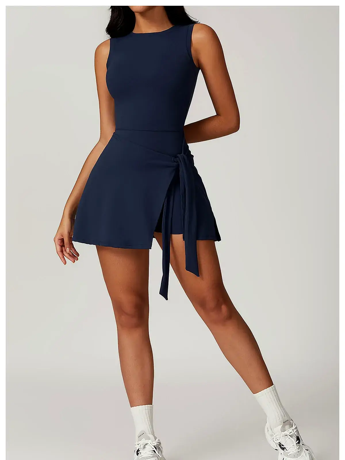 Flatlock seam detail on dress