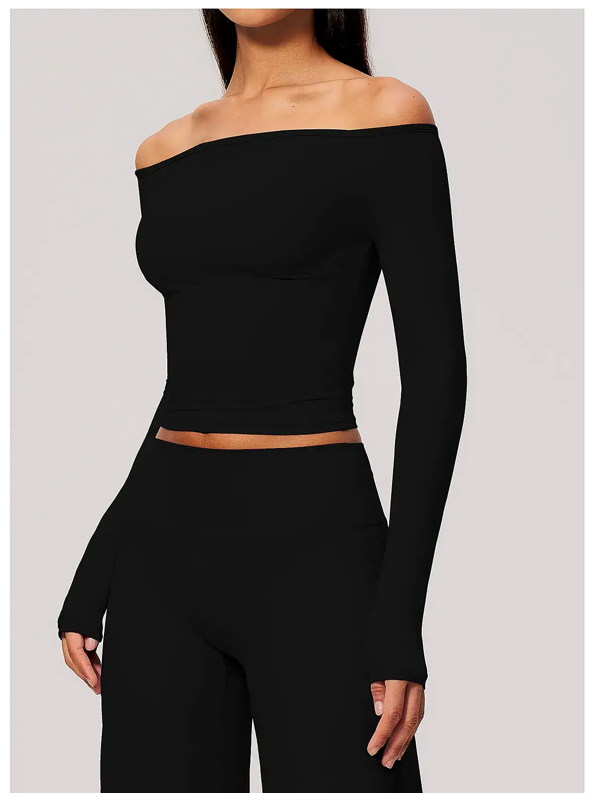 Flatlock seam detail on yoga tank