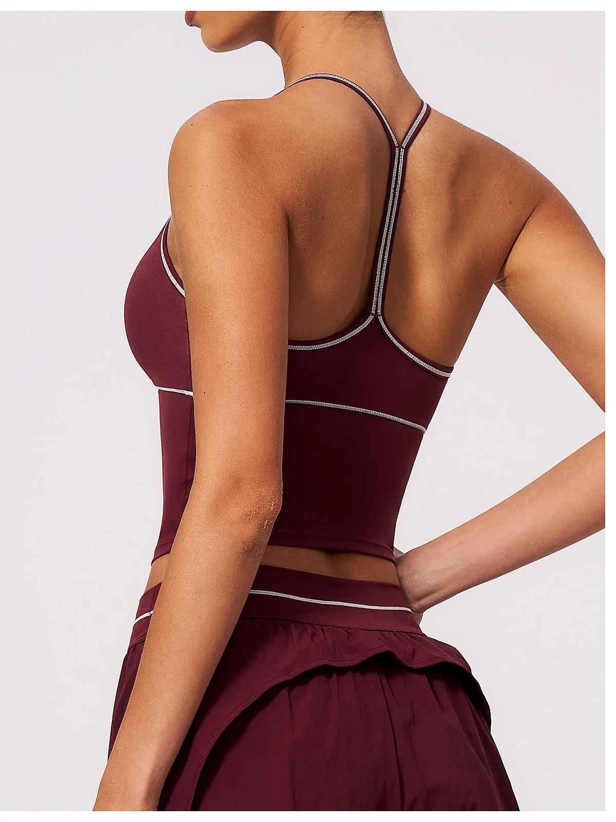 yoga tank side panel detail