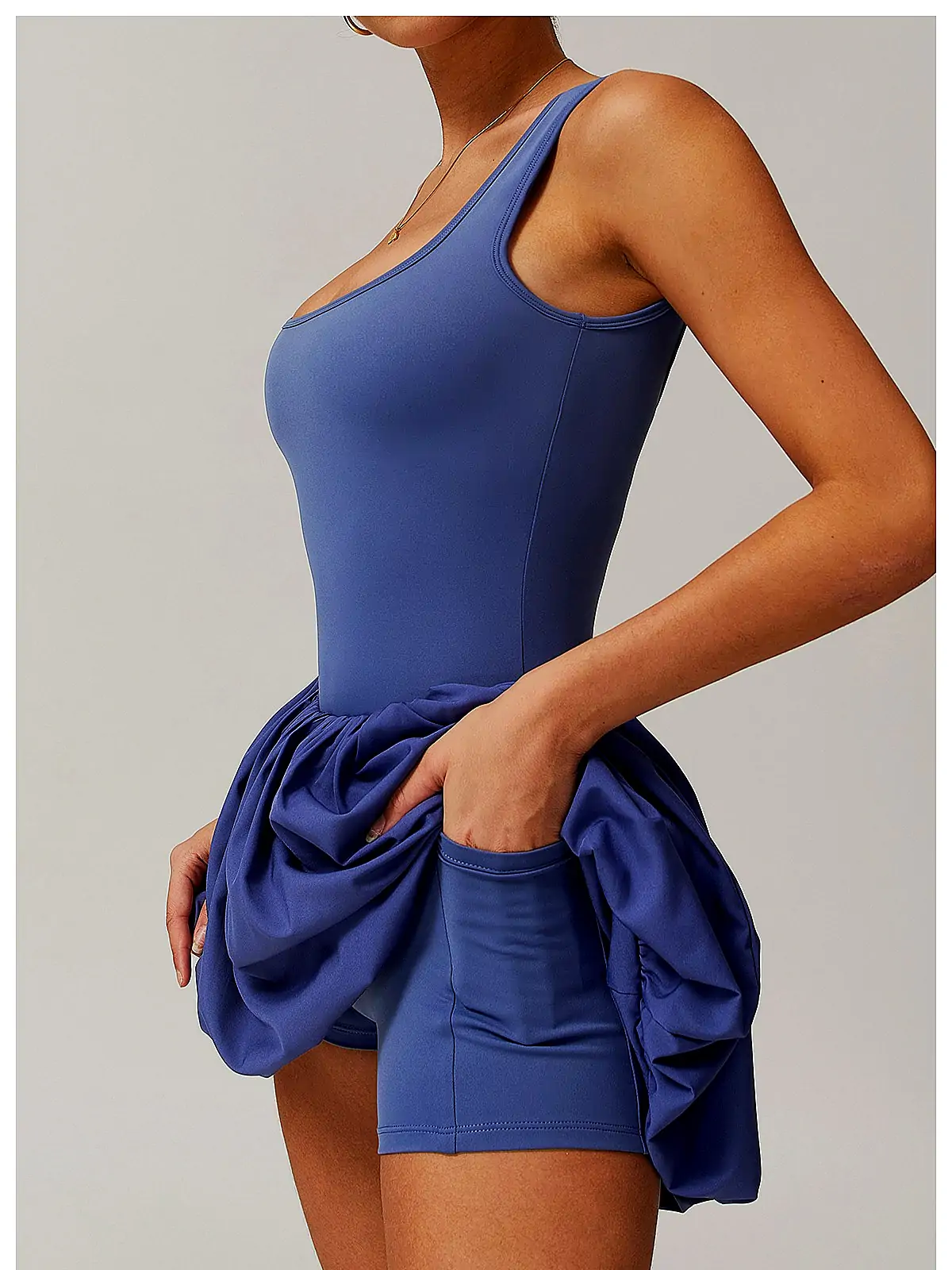 Buttery 2-in-1 tennis dress back seam construction