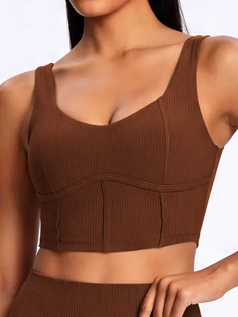 Cloud Cross-Back yoga set in auburn front view