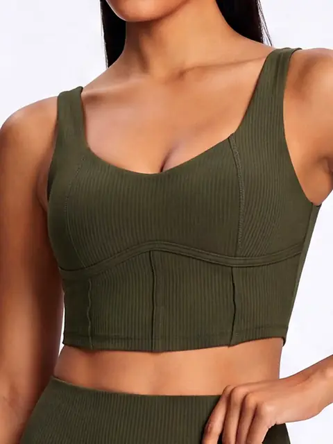 Cloud Cross-Back yoga set in mocha front view