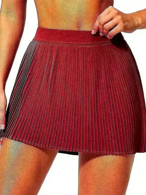 Cloud breathable tennis skirt in cherry red front view
