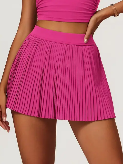 Cloud breathable tennis skirt in magenta front view