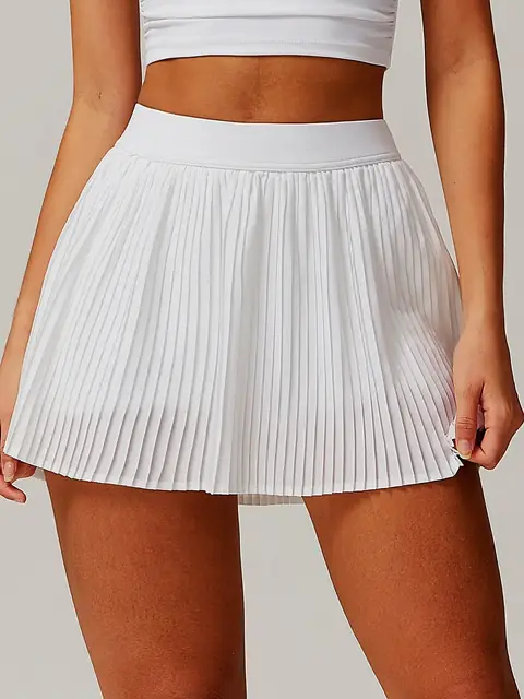 Cloud breathable tennis skirt in swan white front view