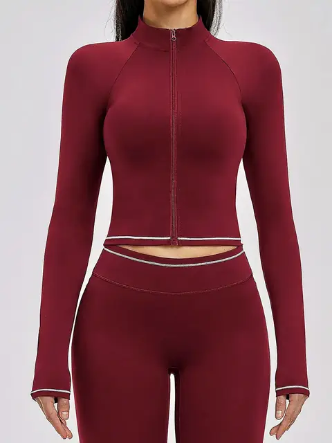 Colour-Block Brushed Zip Running Jacket — private label OEM