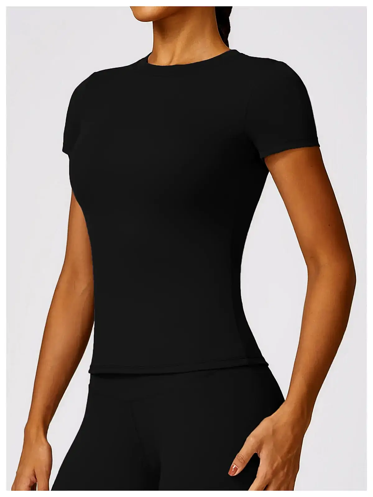 colour-block yoga tank side panel detail