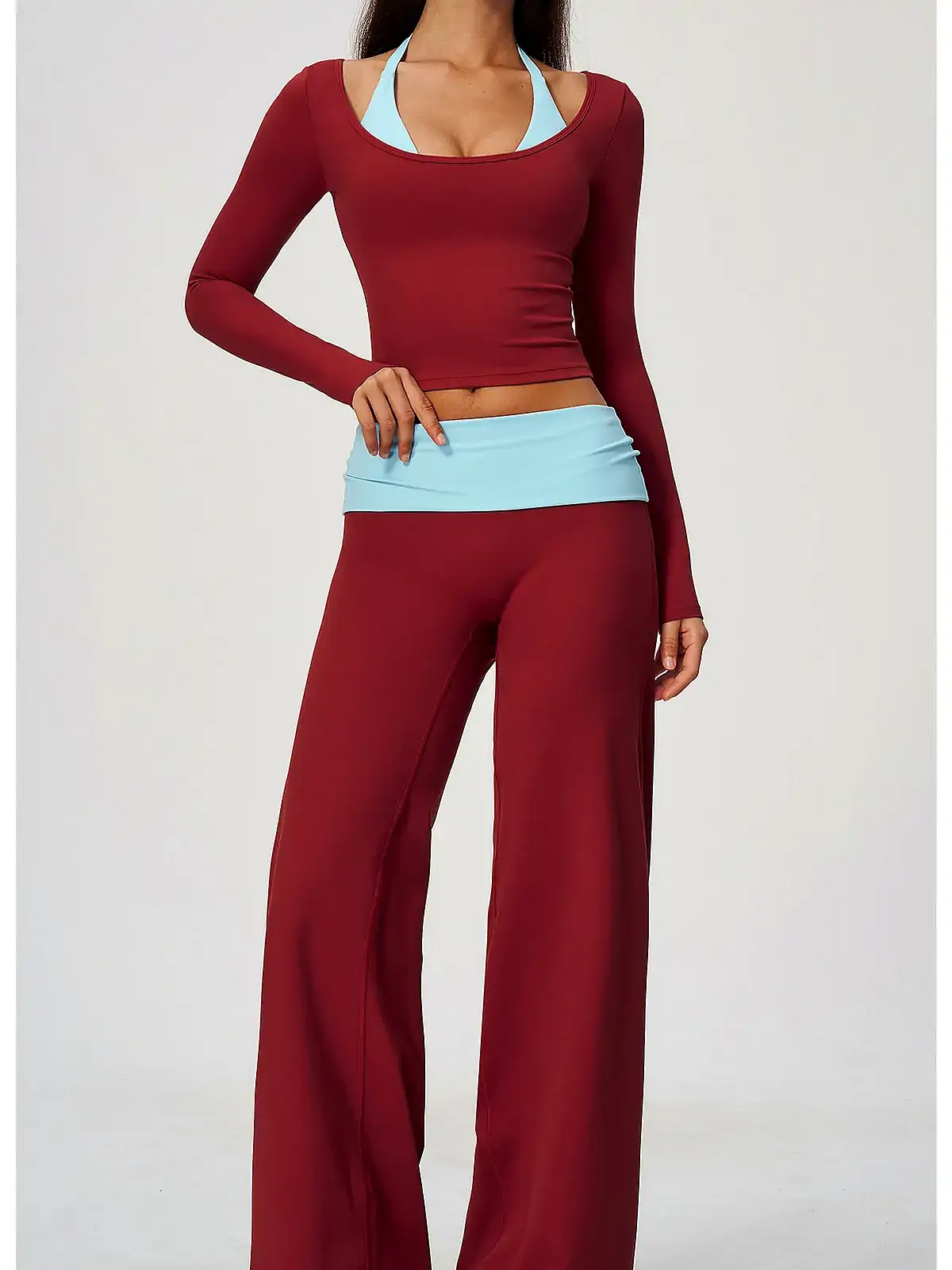 colour-block leggings side panel detail