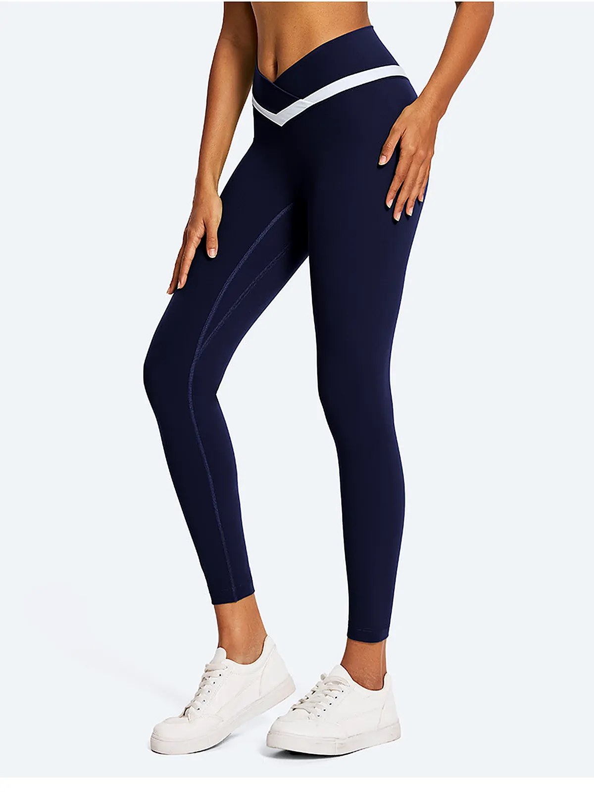 colour-block set back seam construction