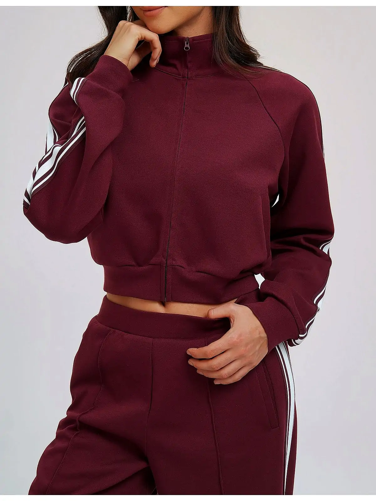 Flatlock seam detail on jacket