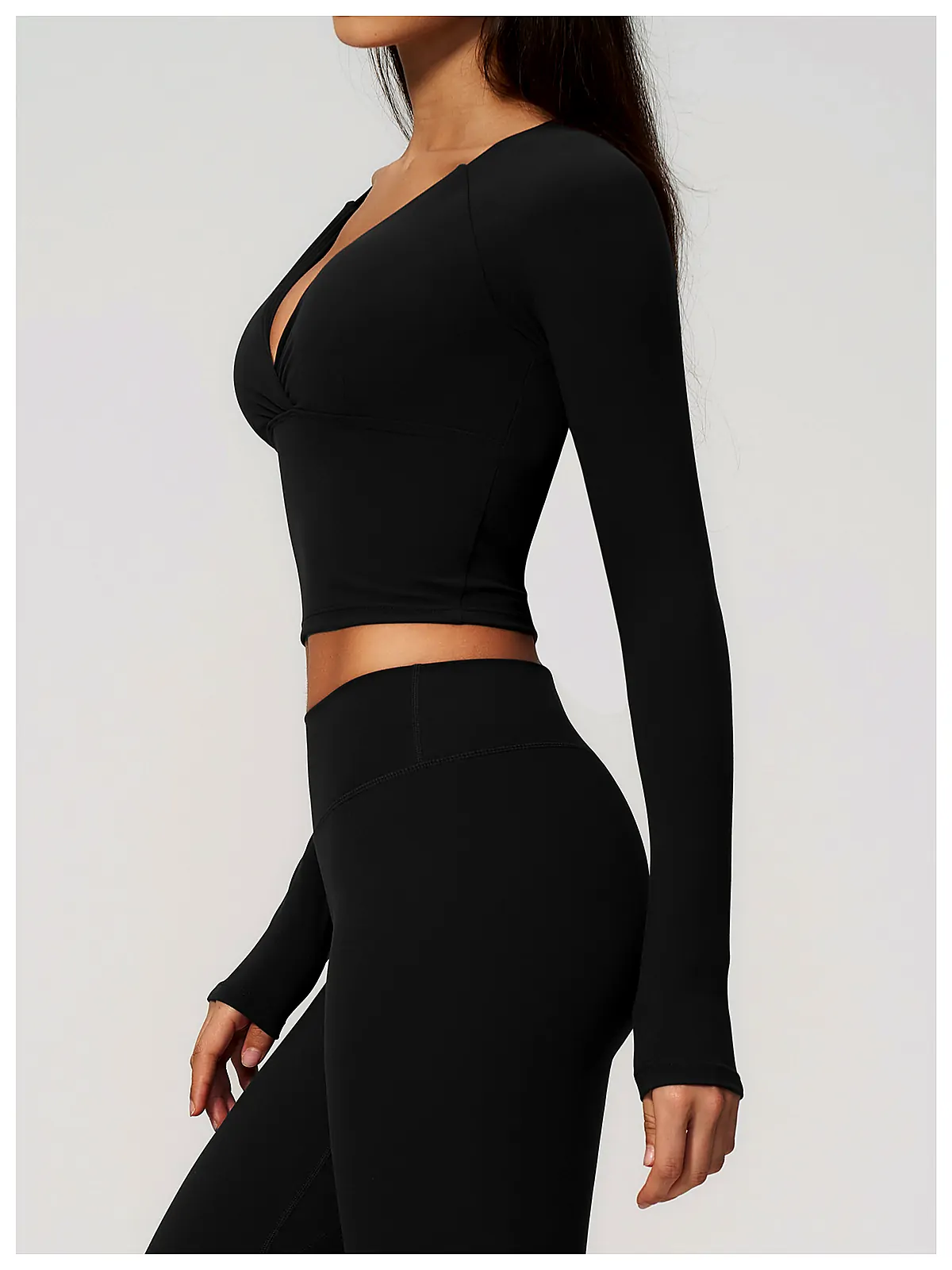Cream-Feel Sculpt Long-Sleeve Top — side panel detail