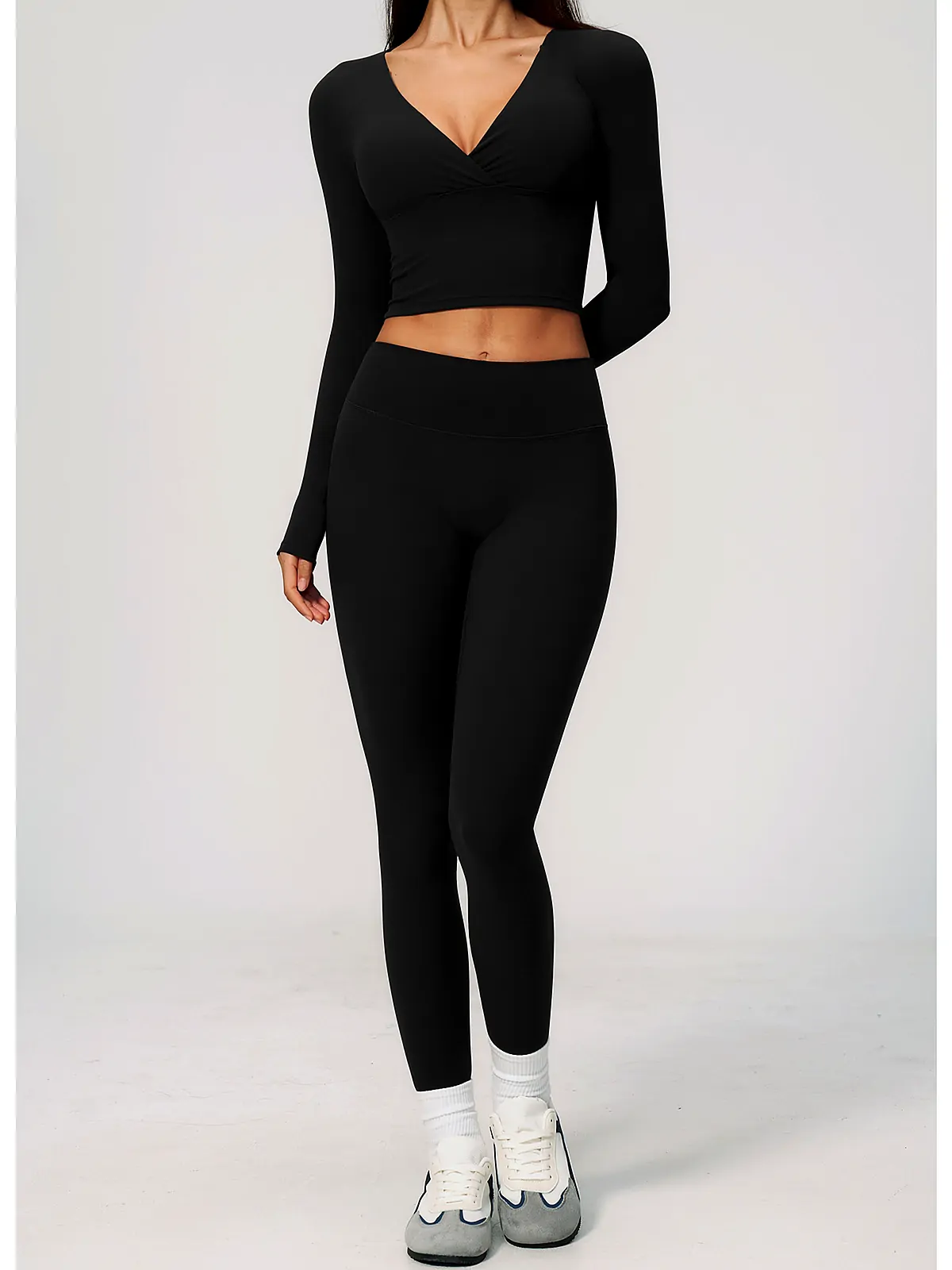 Cream-Feel Sculpt Long-Sleeve Top — fabric close-up