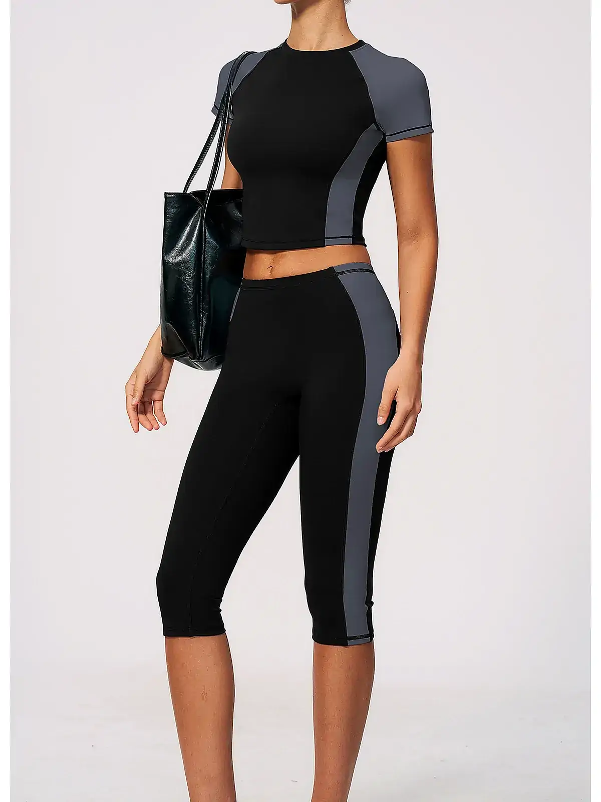 High-waist set back seam construction