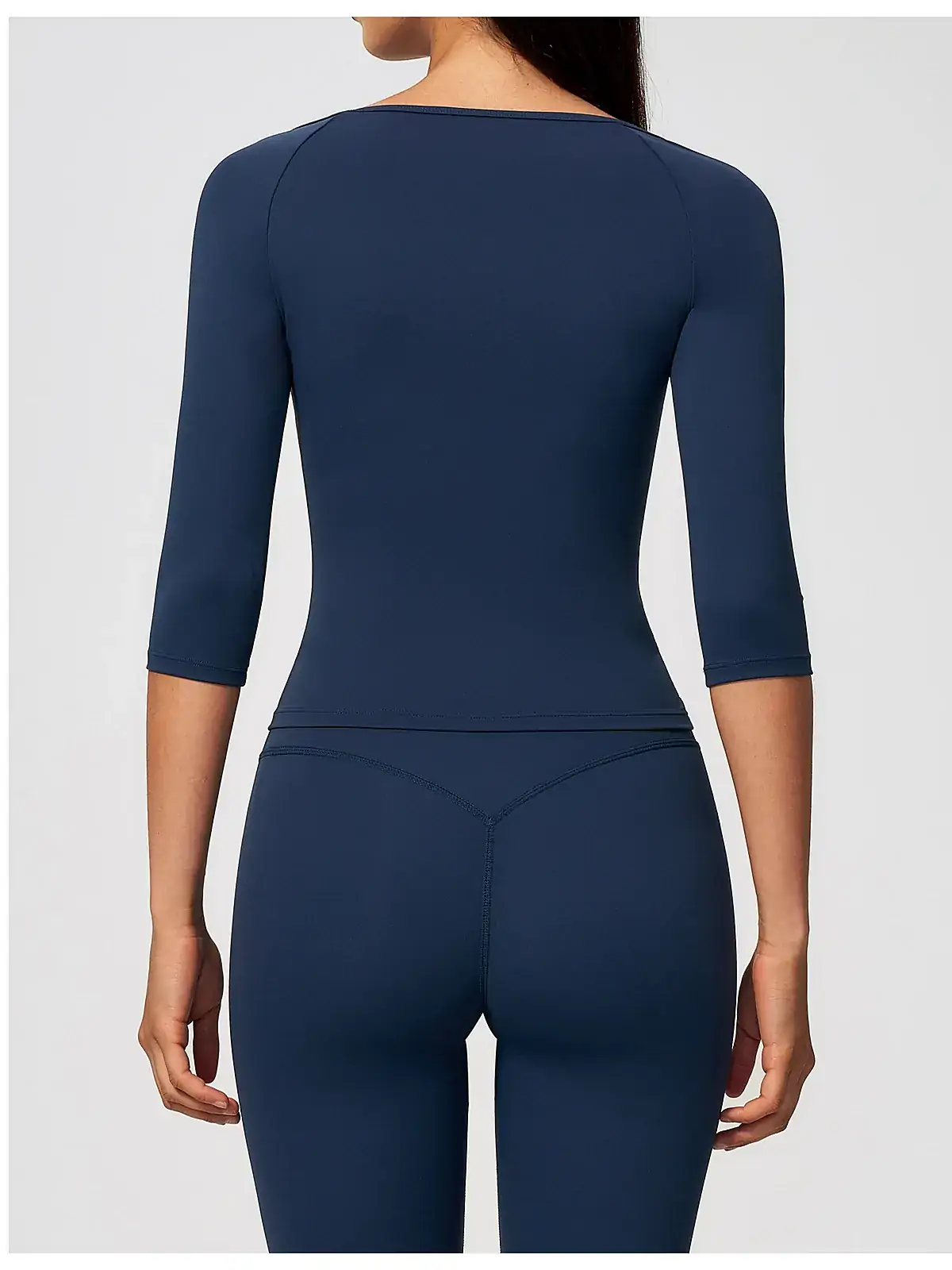 Flatlock seam detail on yoga tank