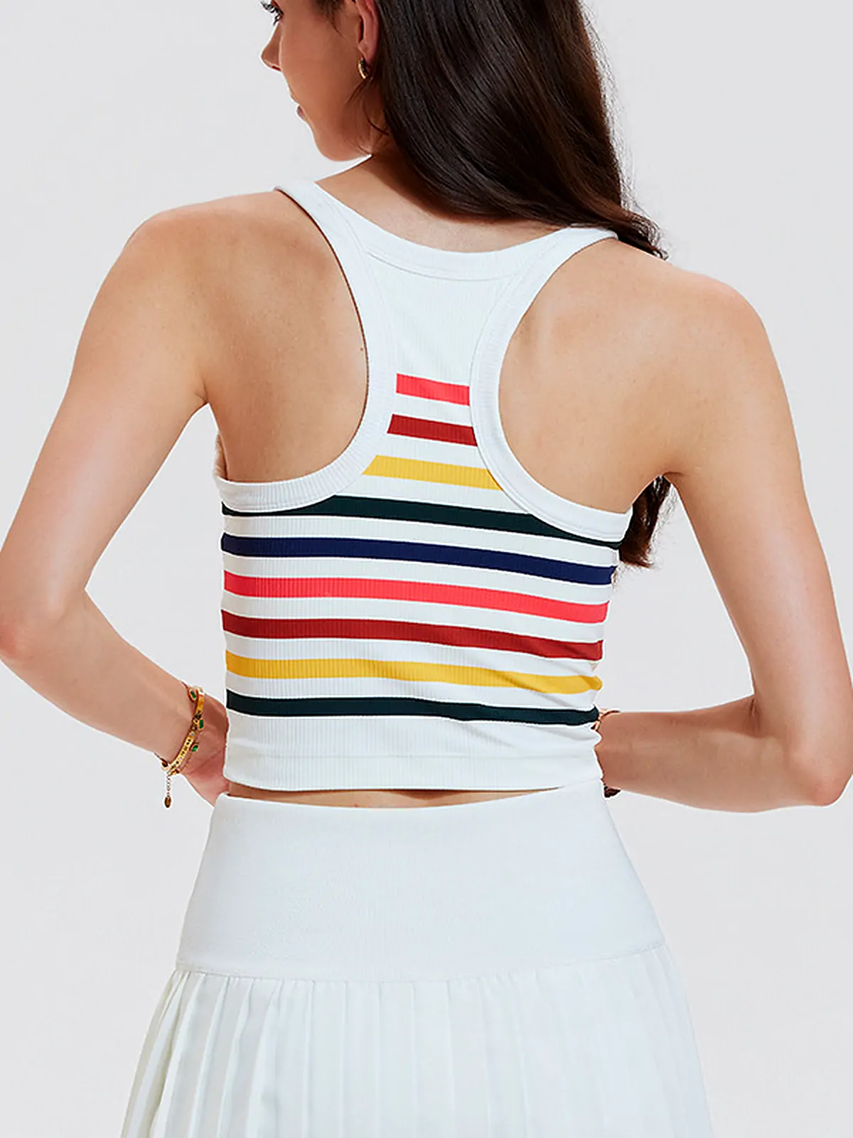 Fixed-Cup outdoor yoga set back seam construction