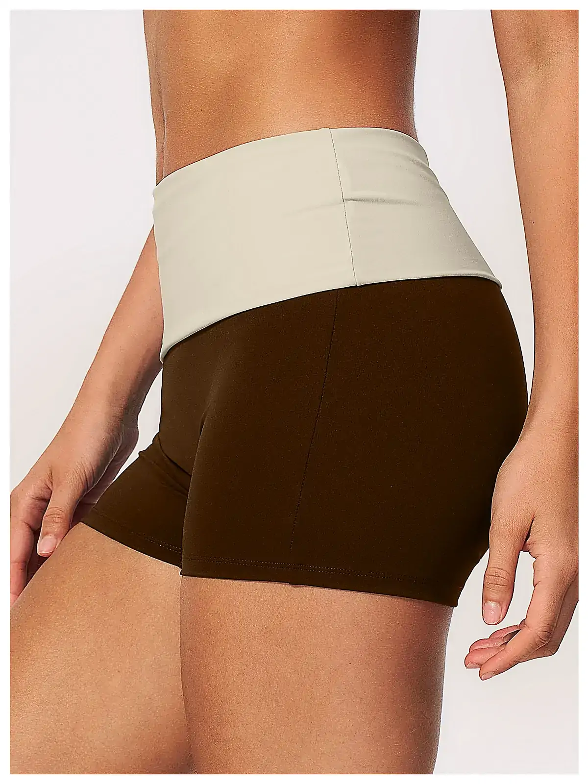 Flatlock seam detail on shorts