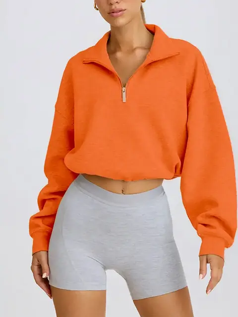 Half-Zip Stand-Collar lounge sweatshirt in burgundy front view