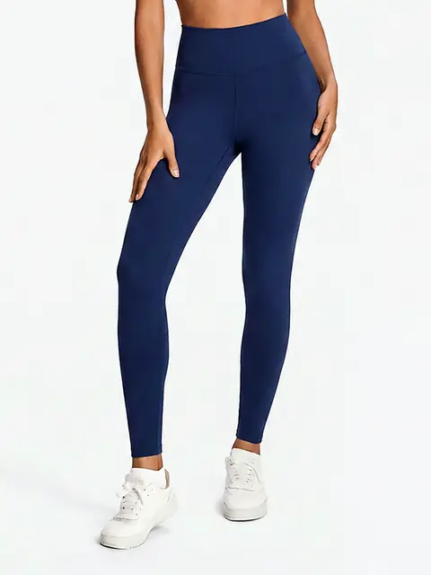 High-Compression Peach-Lift yoga leggings in indigo front view