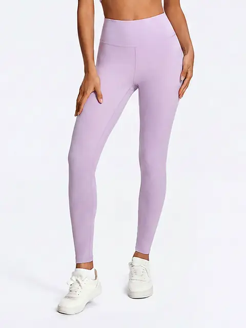 High-Compression Peach-Lift yoga leggings in mousse pink front view
