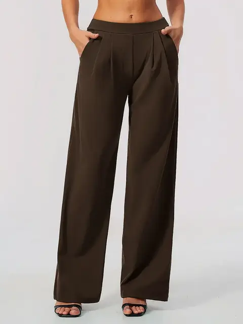 High-Waist relaxed yoga jogger in dark chocolate front view
