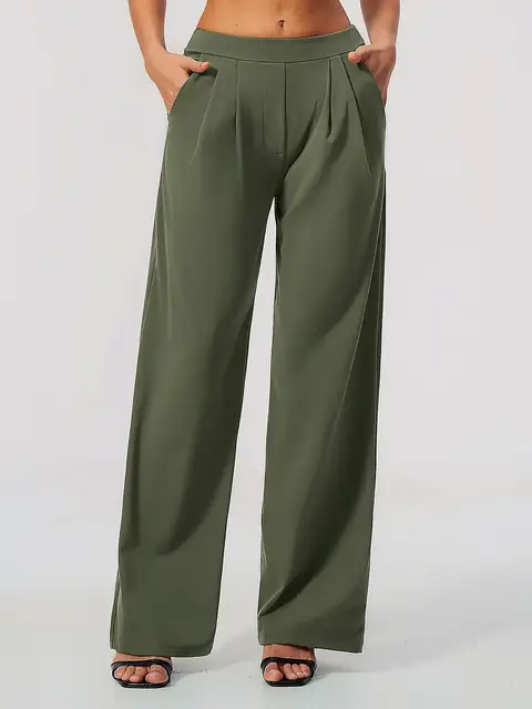 High-Waist relaxed yoga jogger in olive front view