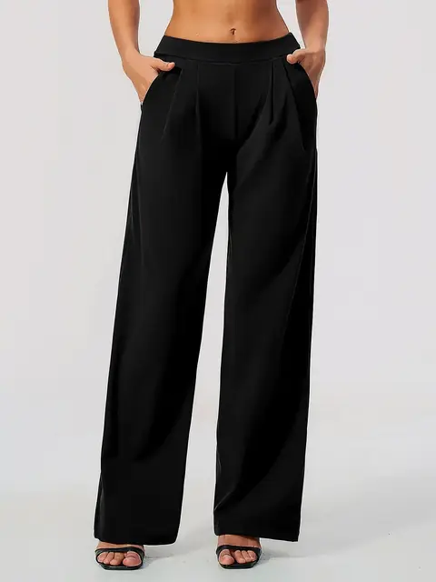 High-Waist relaxed yoga jogger in premium black front view