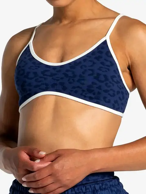 Leopard seamless sports bra in leopard front view