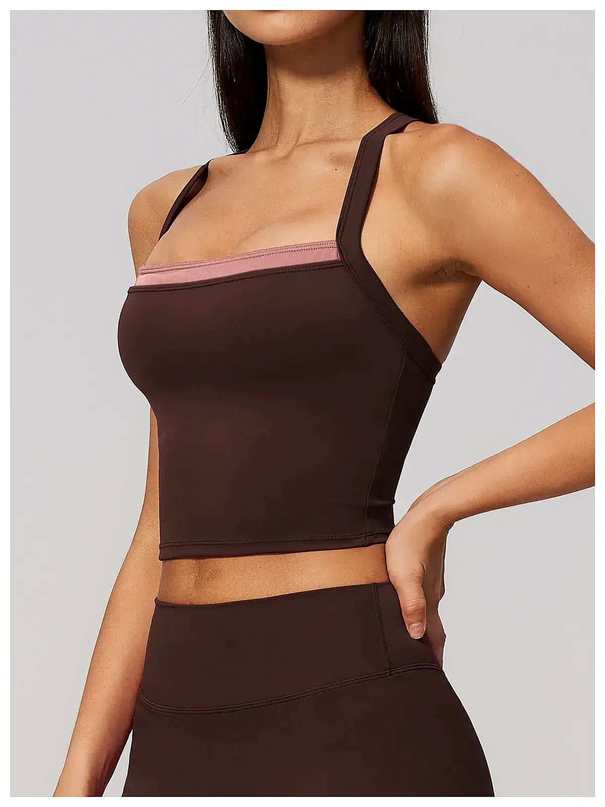 yoga tank side panel detail