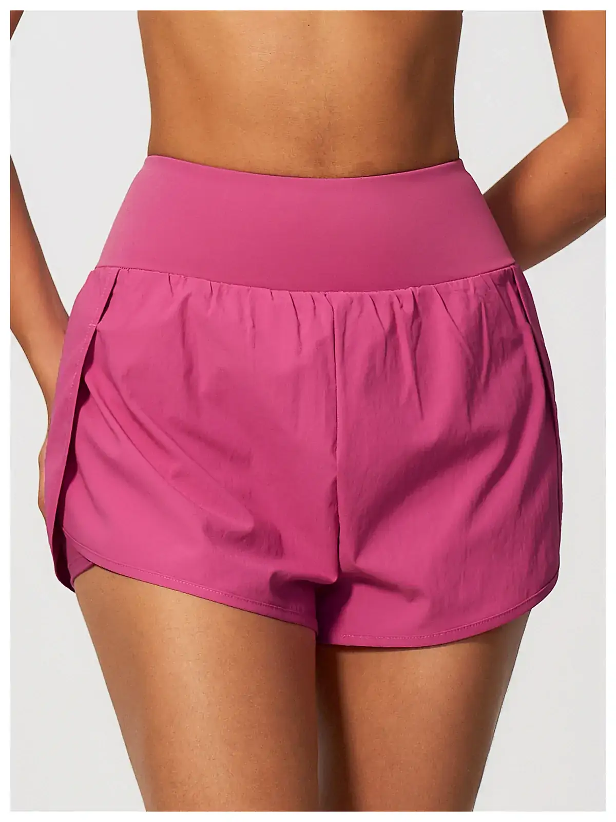 Flatlock seam detail on shorts