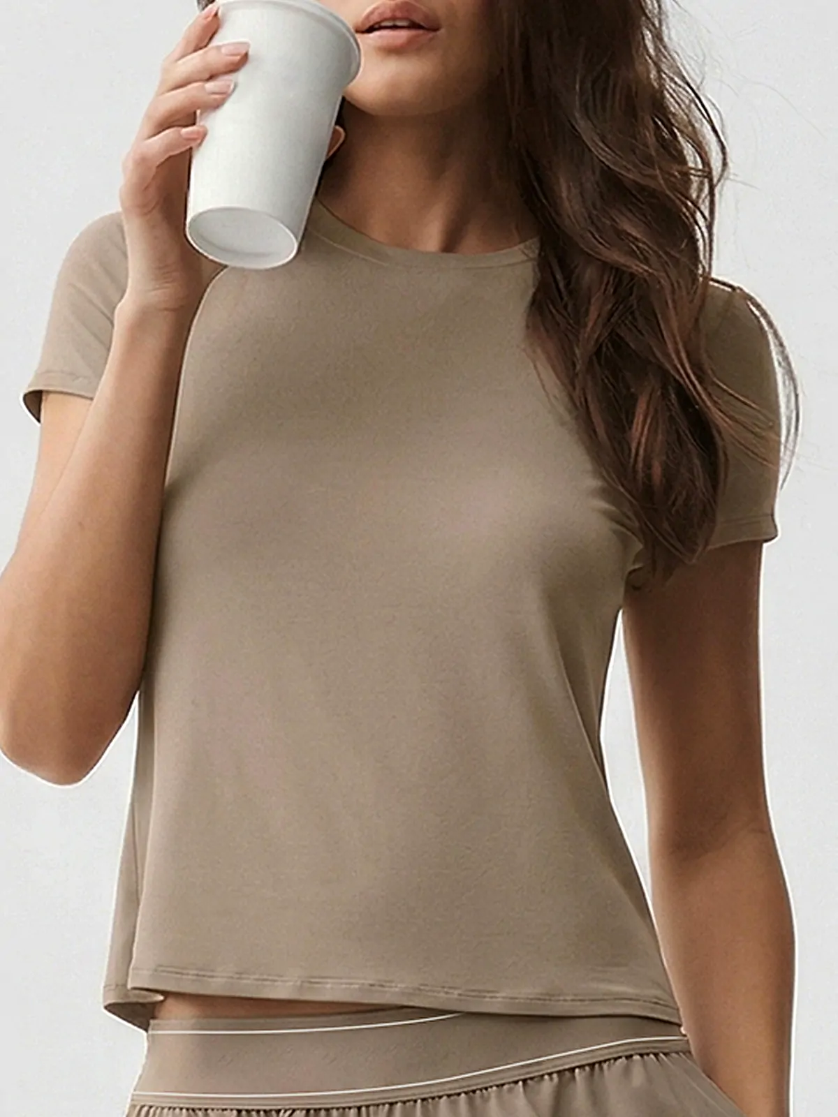 Second-skin Straight-Leg yoga set in rhino grey front view — detail view 8