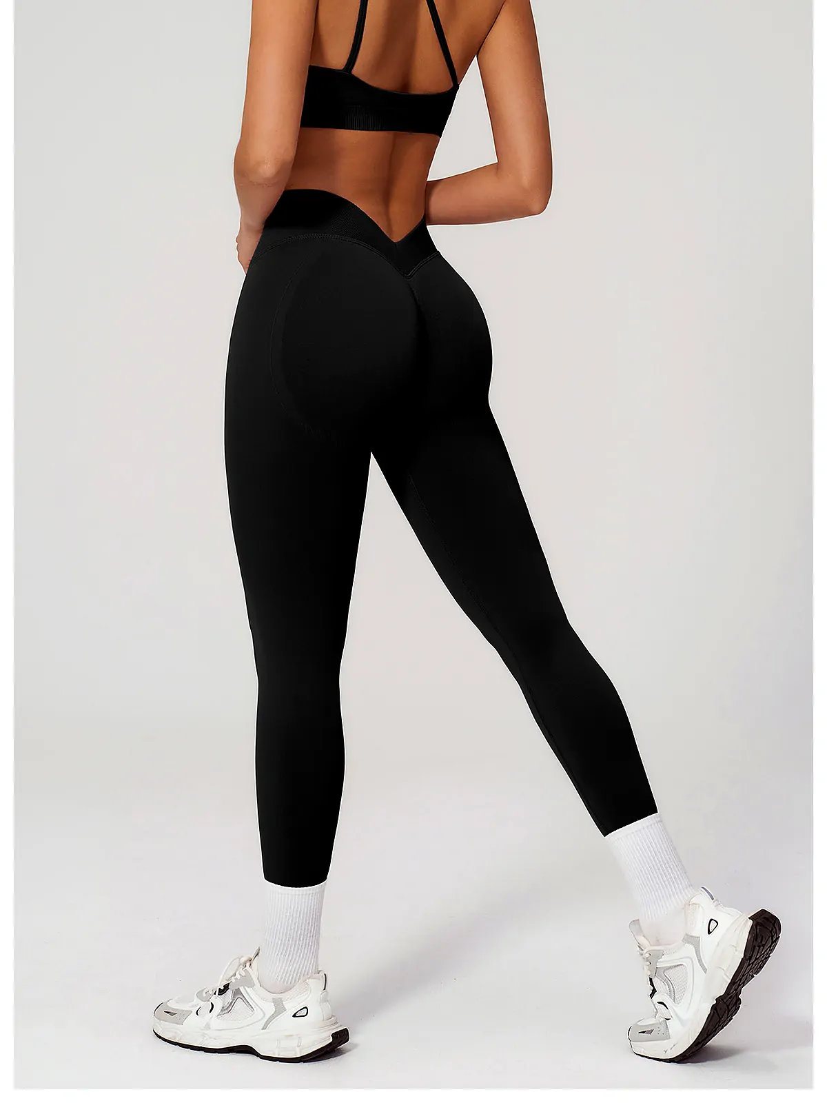 One-Shoulder Seamless Yoga Set — side panel detail
