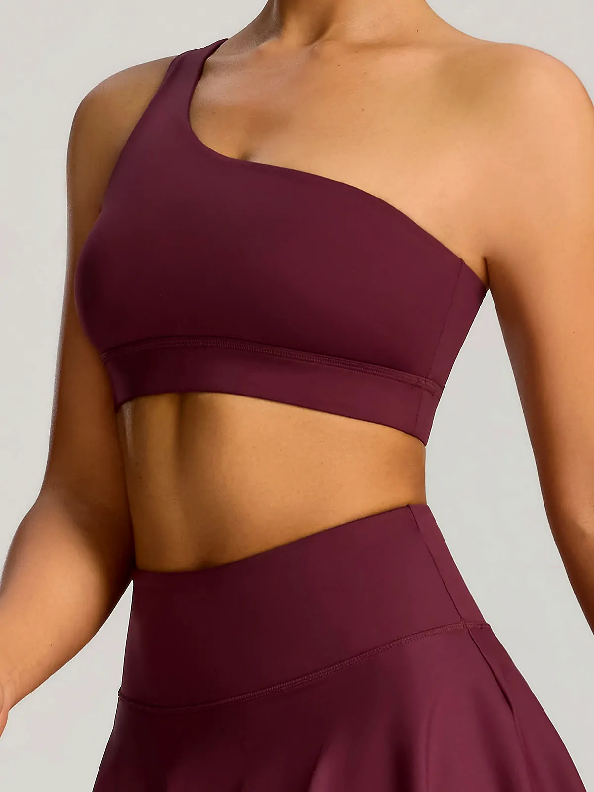 Flatlock seam detail on yoga tank