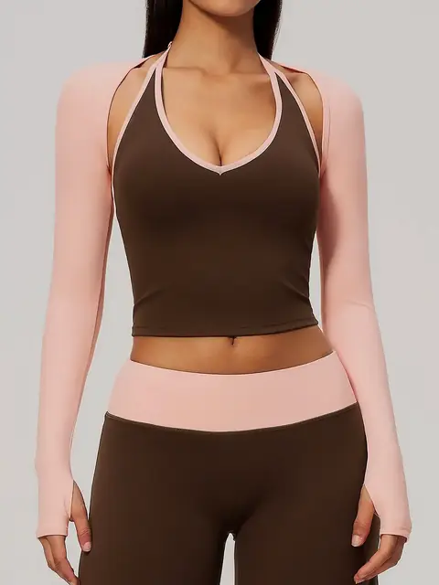 Open-Back Long-Sleeve cover in auburn front view
