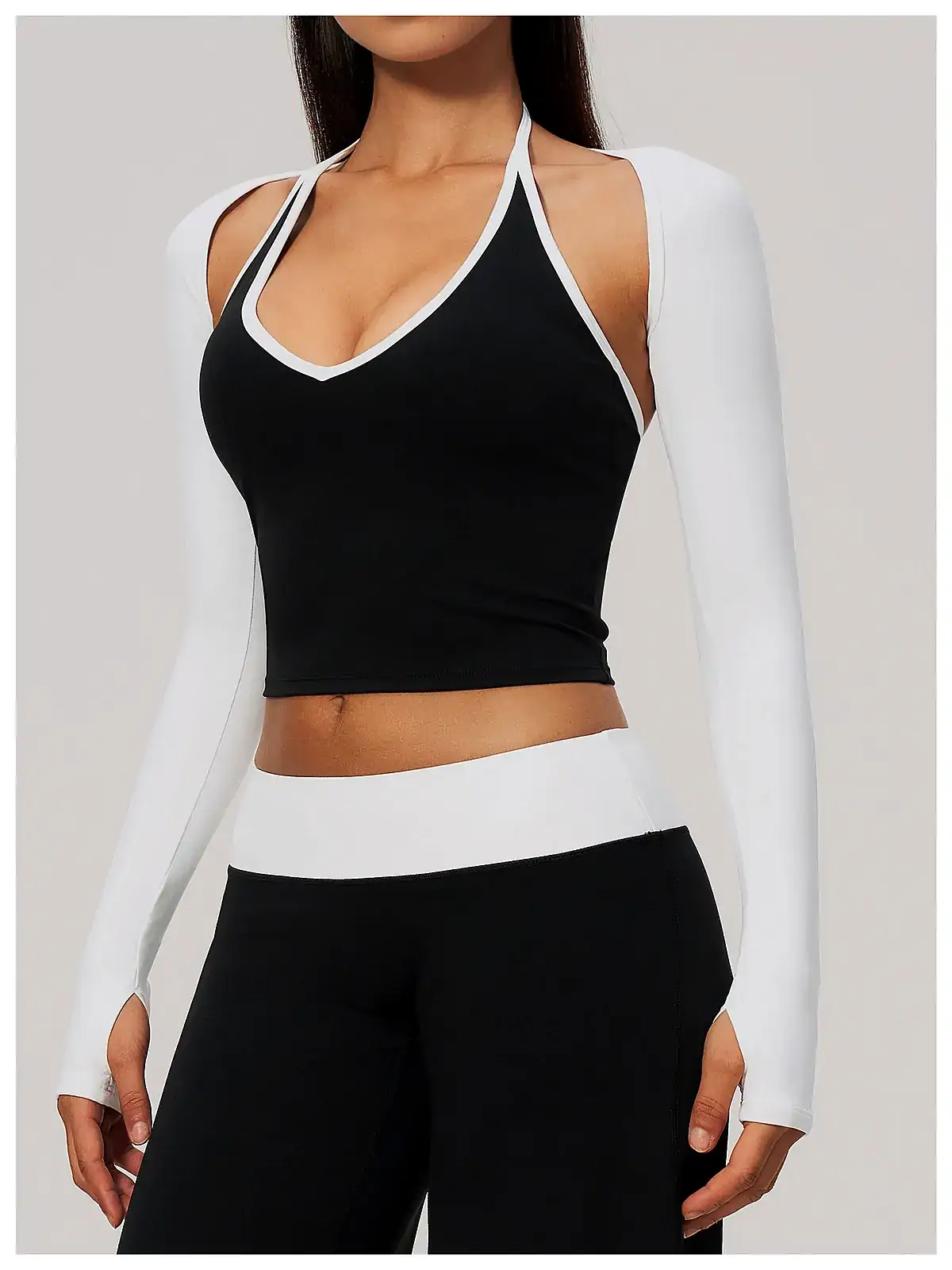Waistband detail on Open-Back Long-Sleeve cover