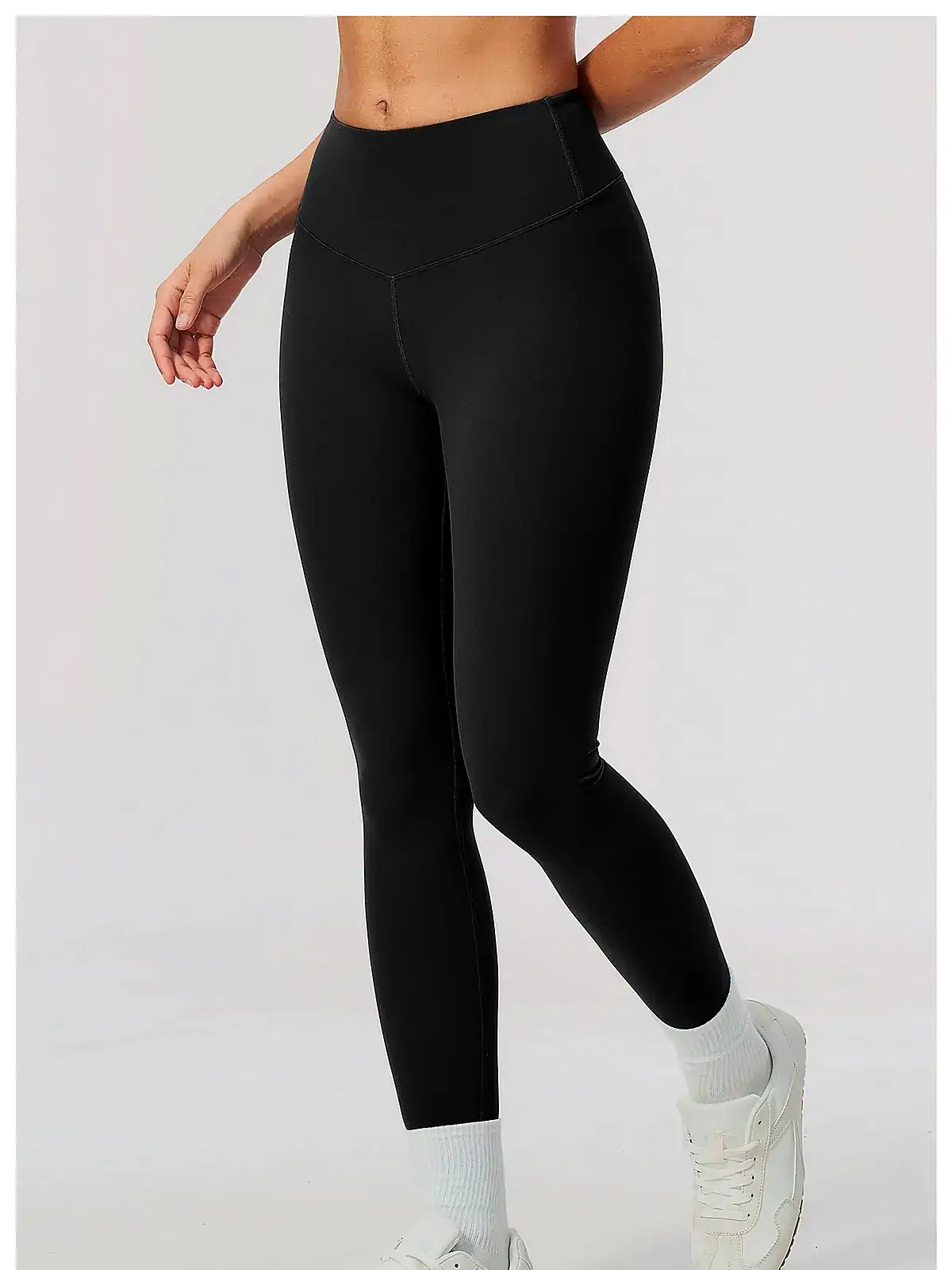 Flatlock seam detail on leggings