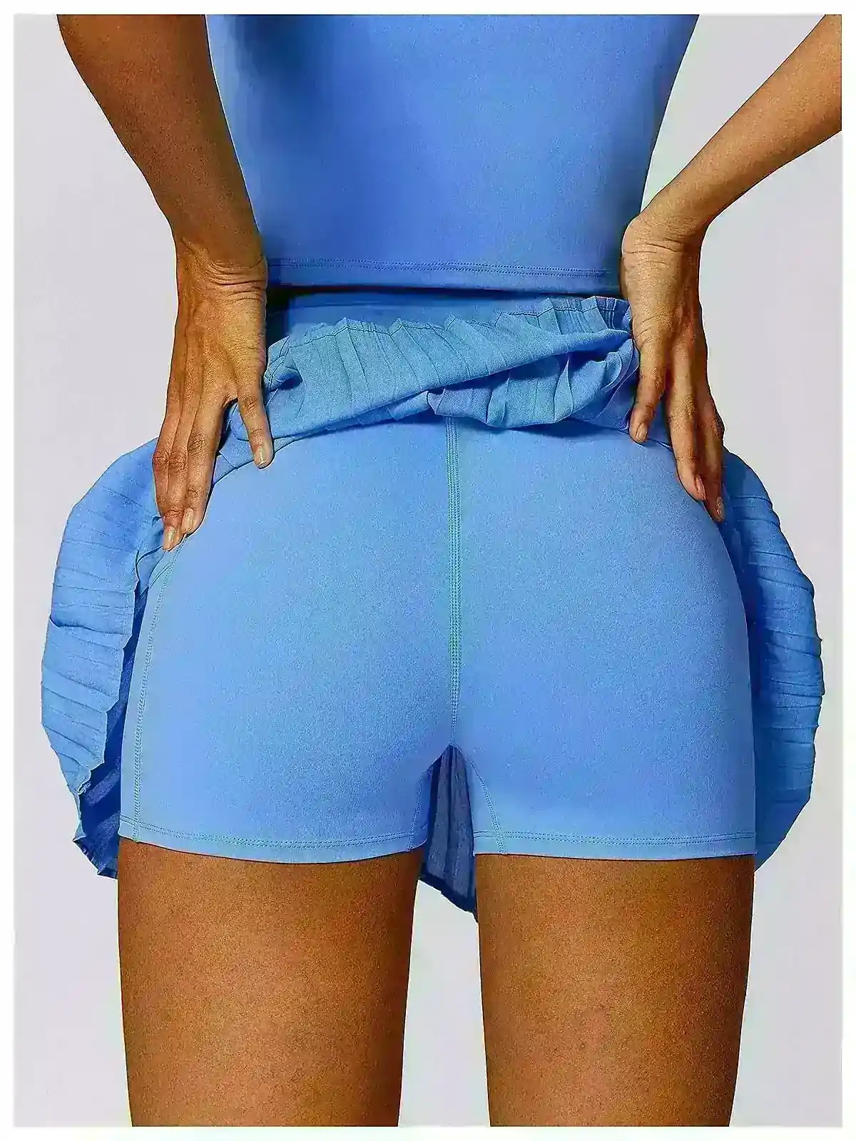 Pleated Quick-Dry skort back seam construction