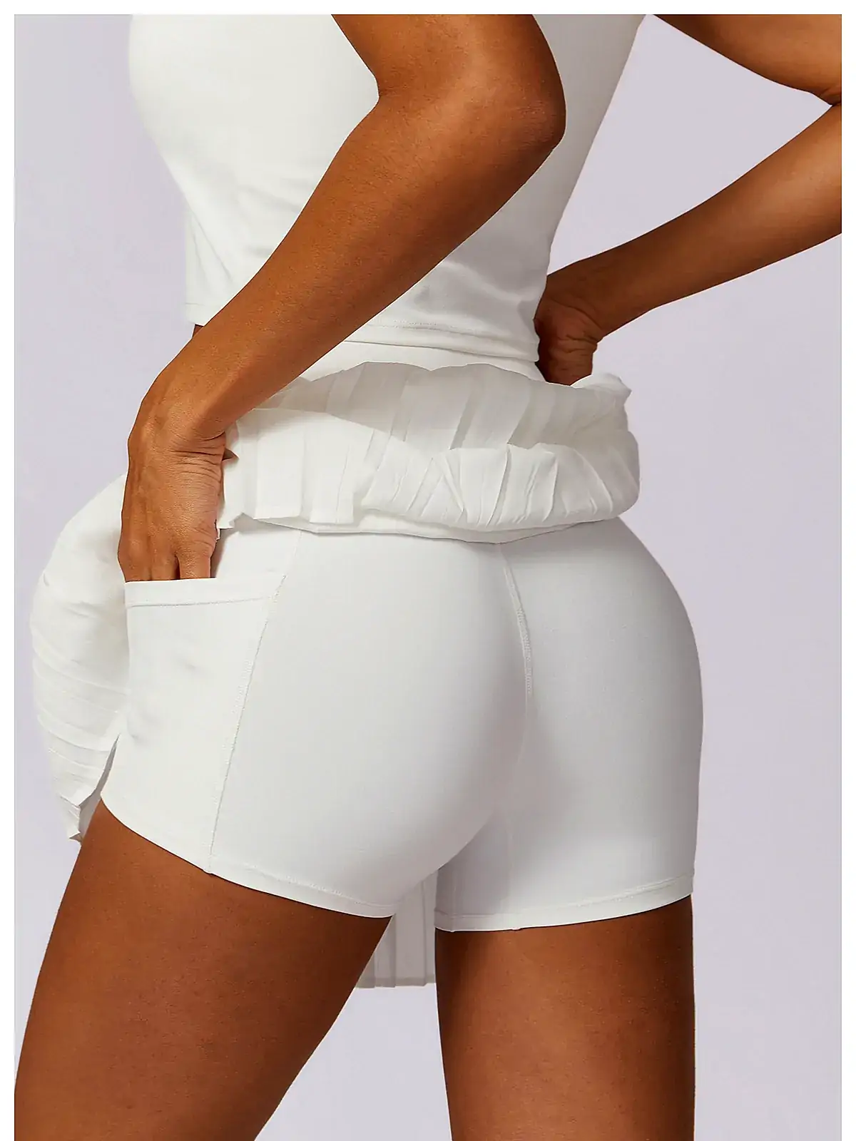 tennis skort side panel detail