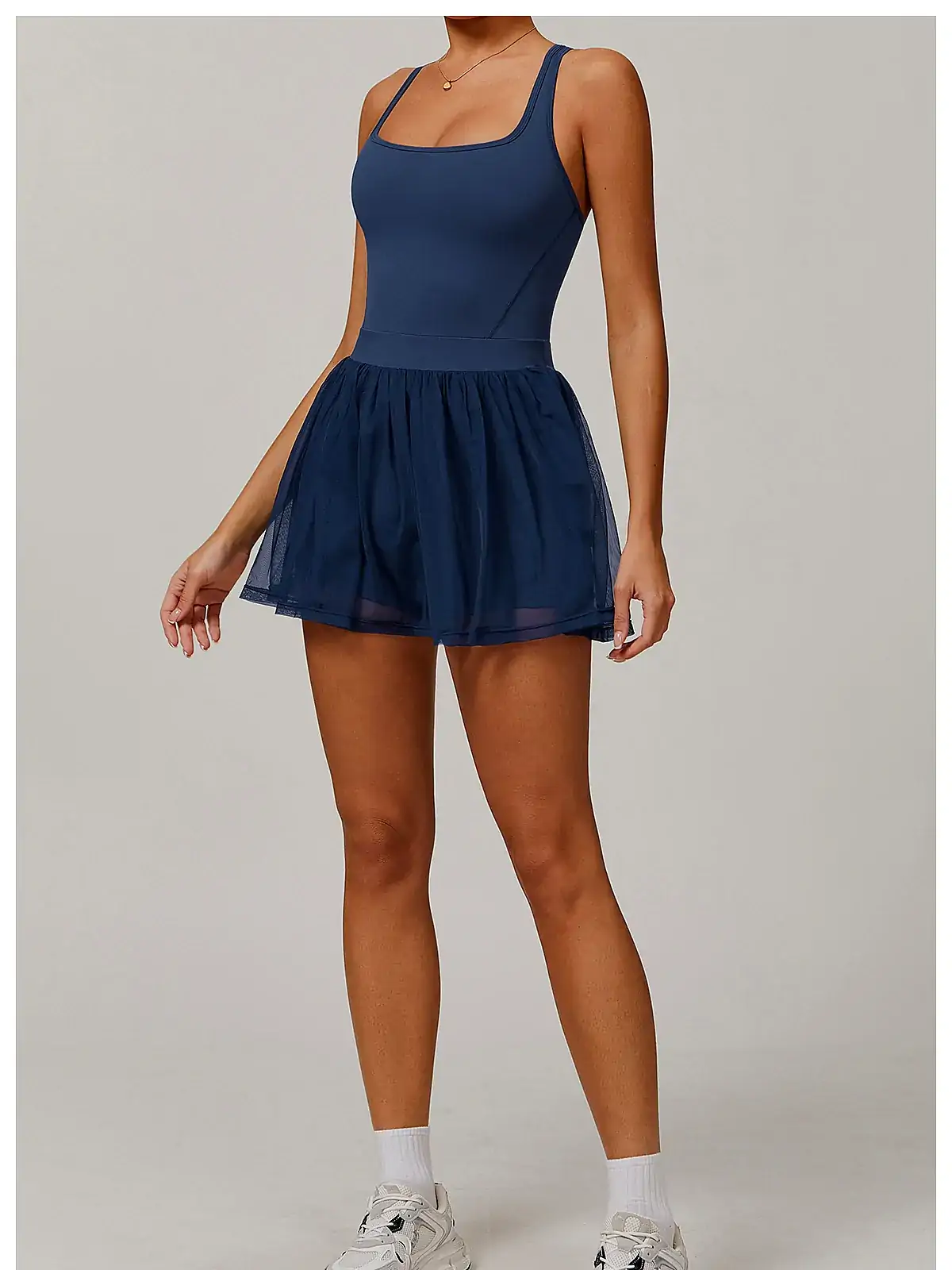 Flatlock seam detail on dress