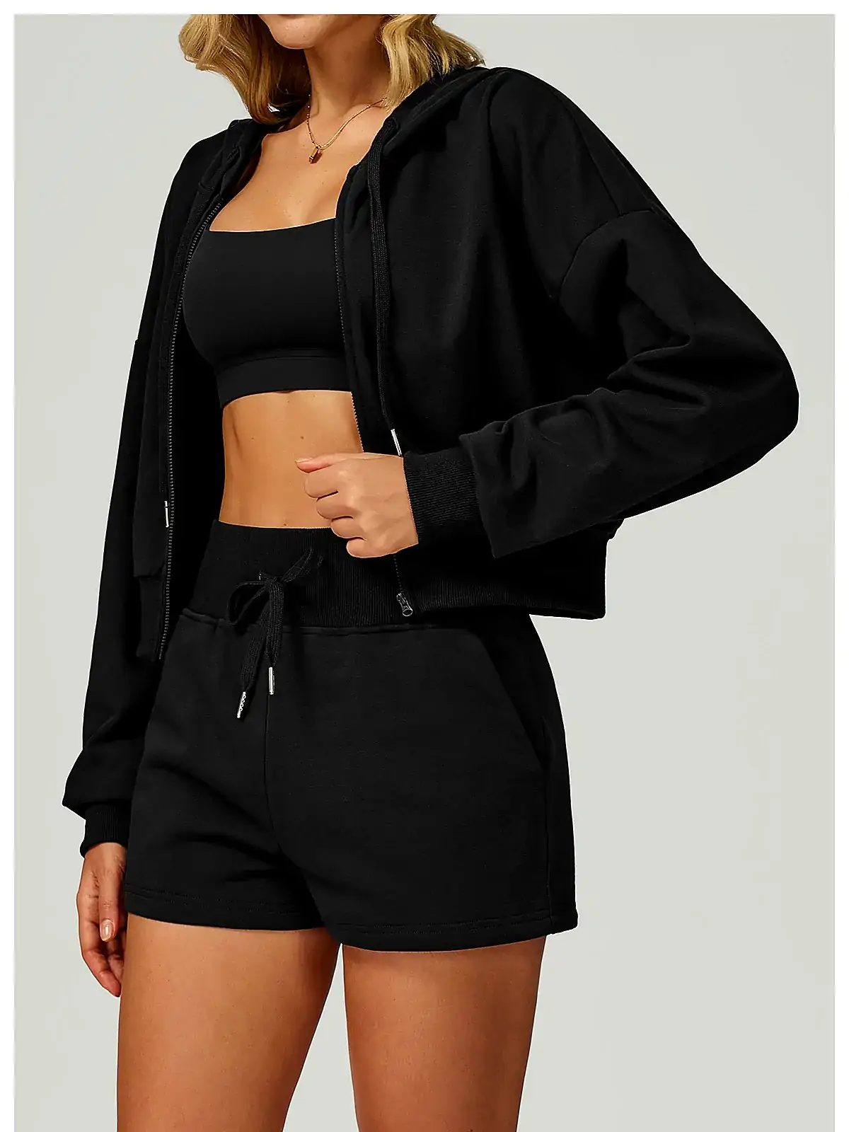 Relaxed pullover hoodie back seam construction