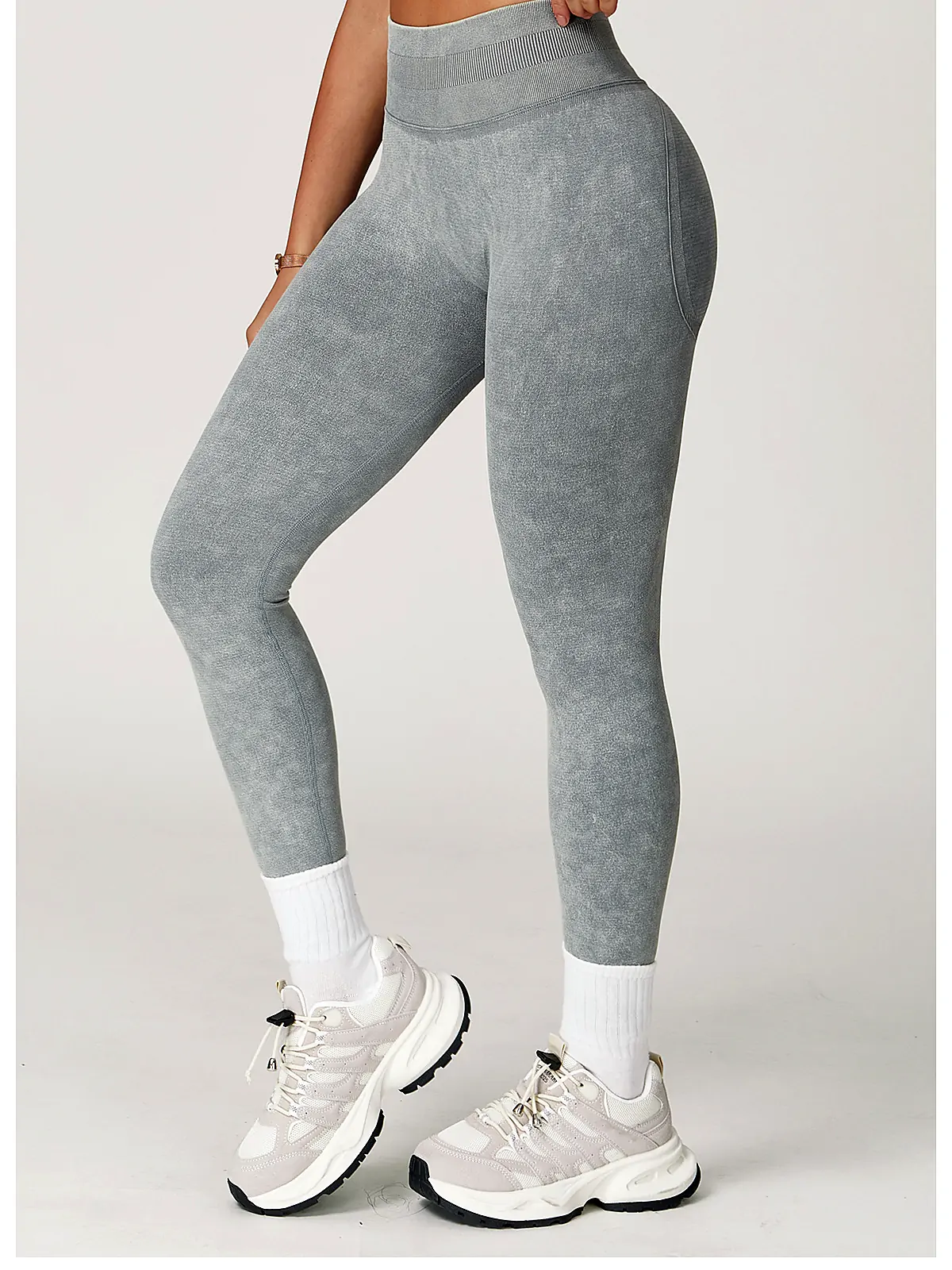 Sandwash Seamless High-Waist Yoga Leggings — fabric close-up