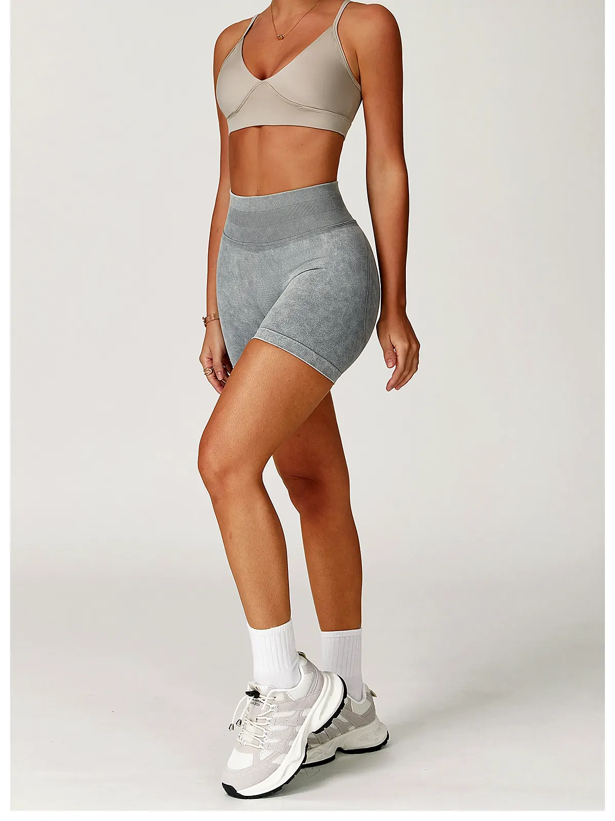 Sandwash Seamless High-Waist Yoga Shorts — side panel detail