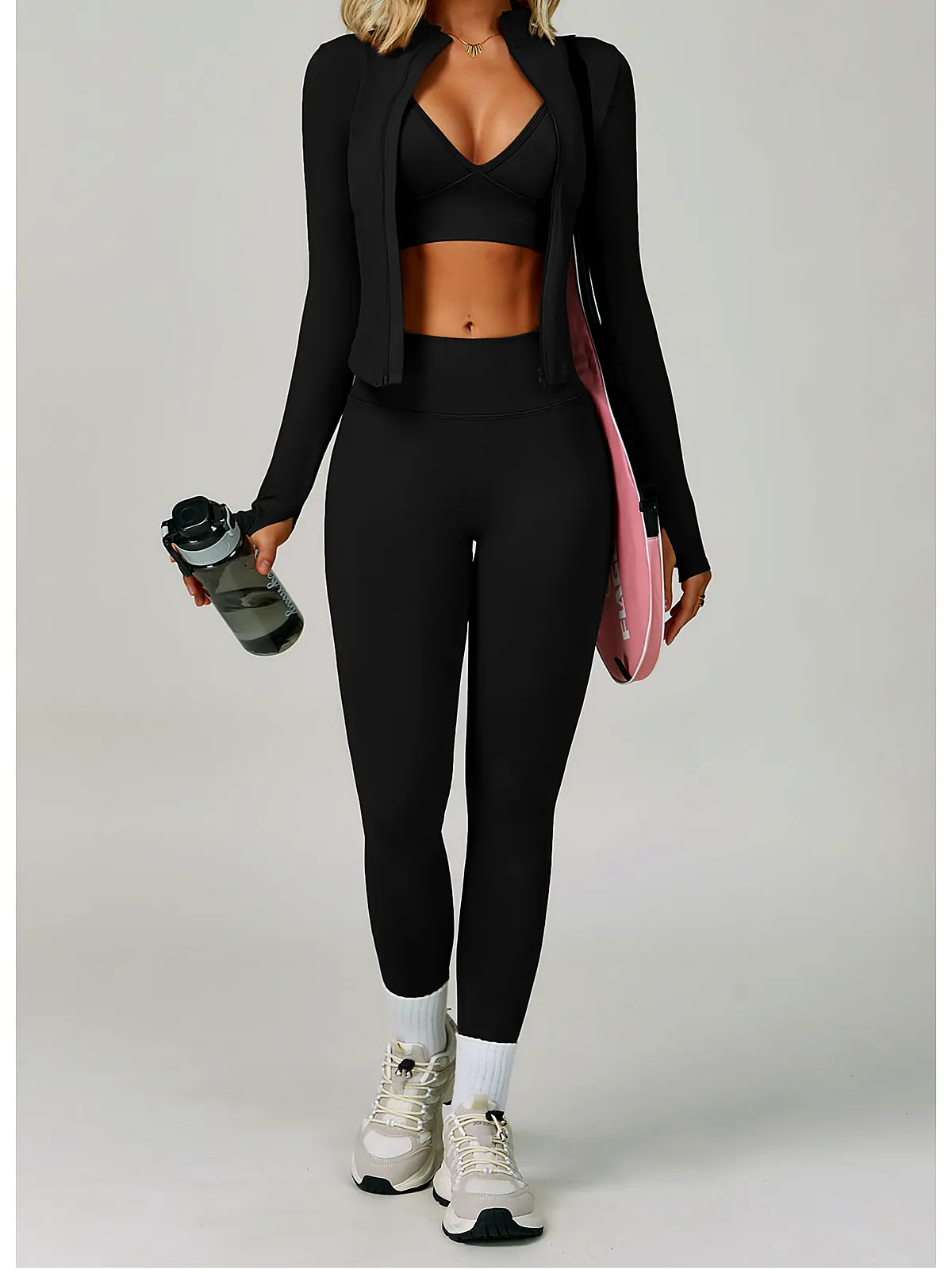 Seamless V-Waist Peach-Lift Leggings — side panel detail