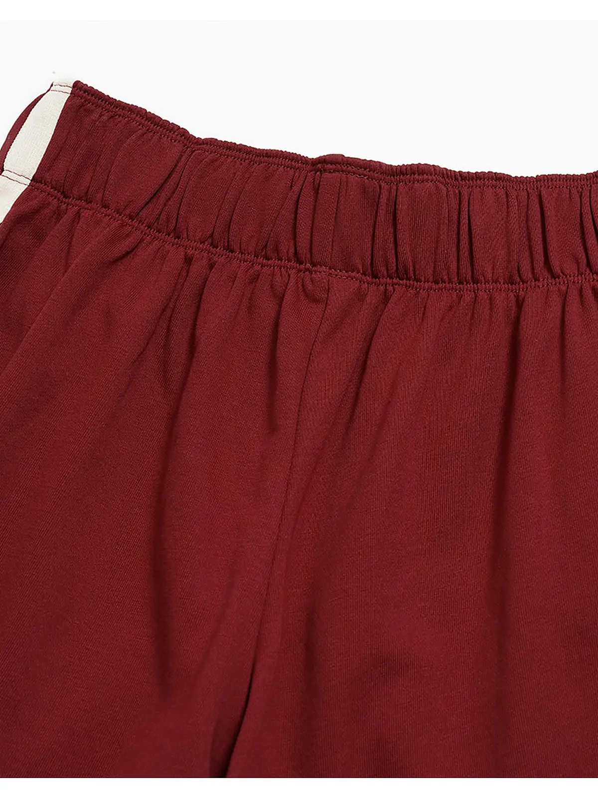 Contrast-Stripe Fleece Training Shorts — side panel detail