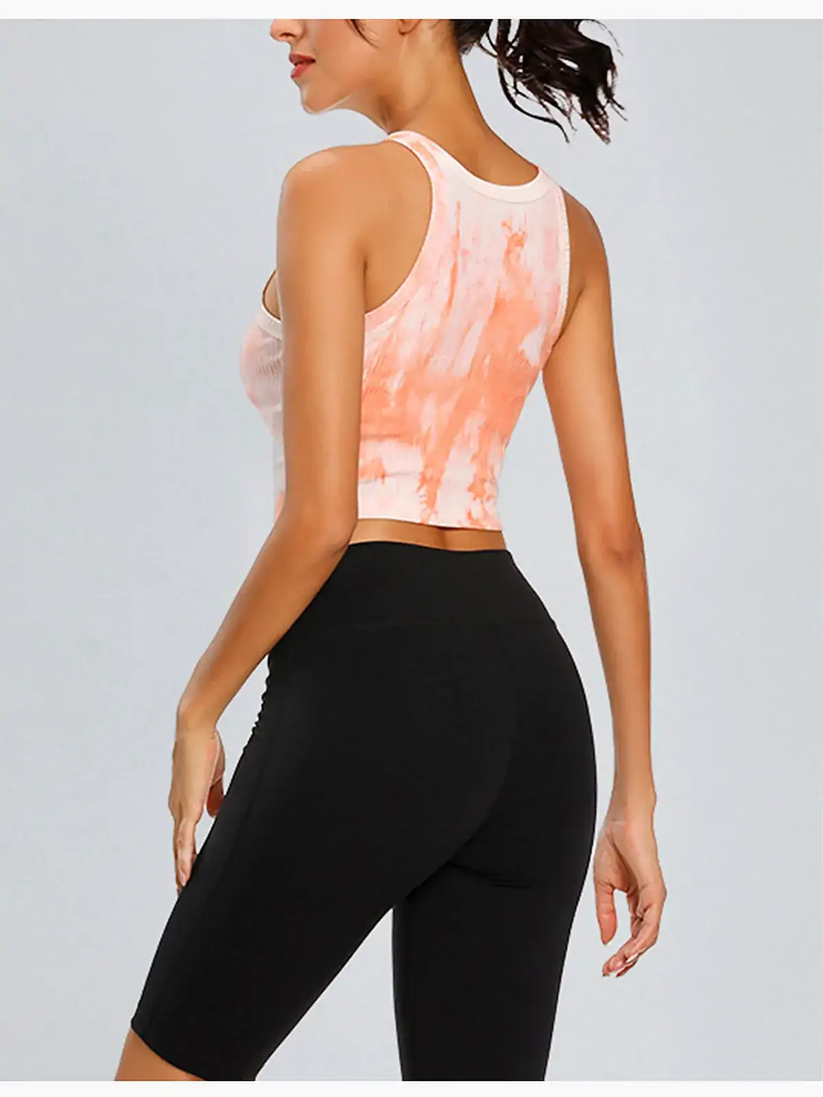 Flatlock seam detail on yoga tank