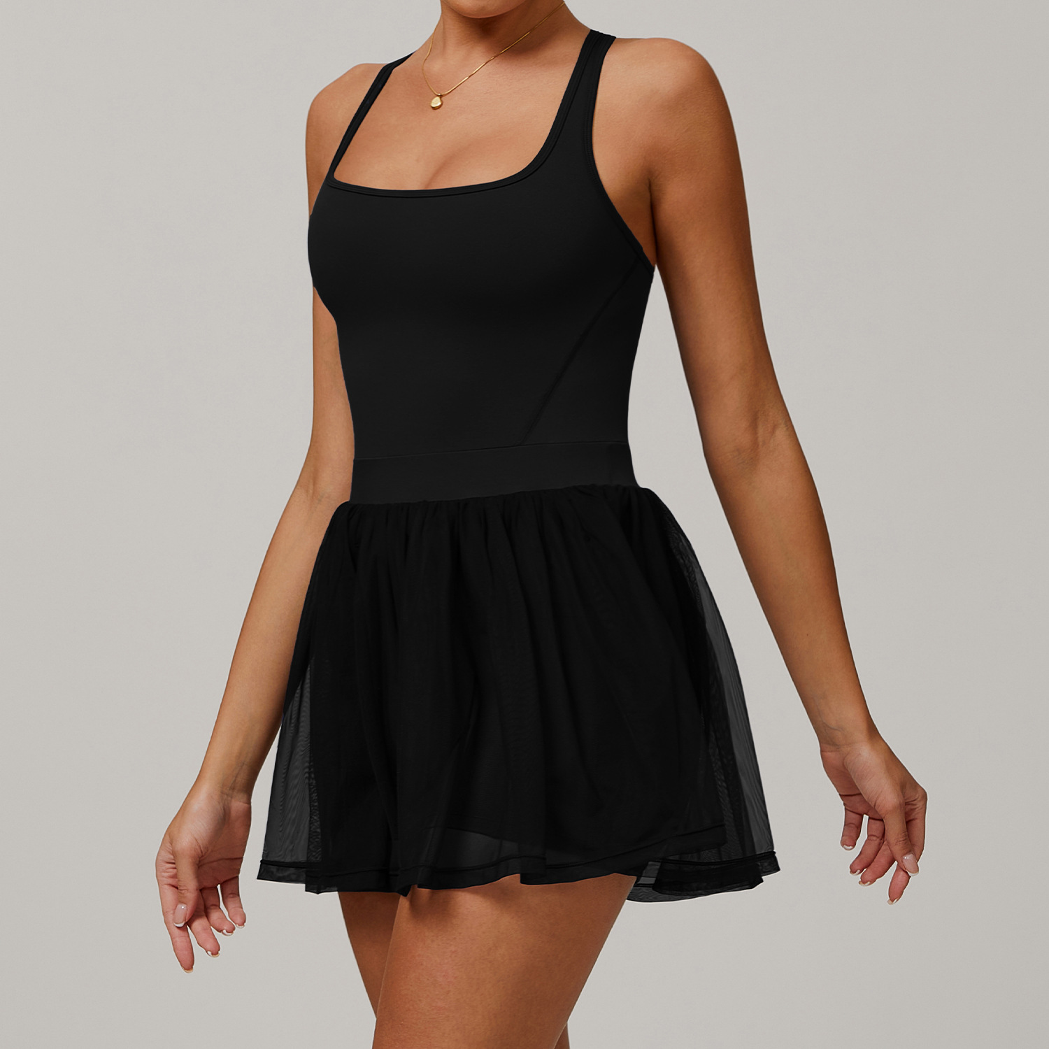 Recycled mesh quick dry tennis dress
